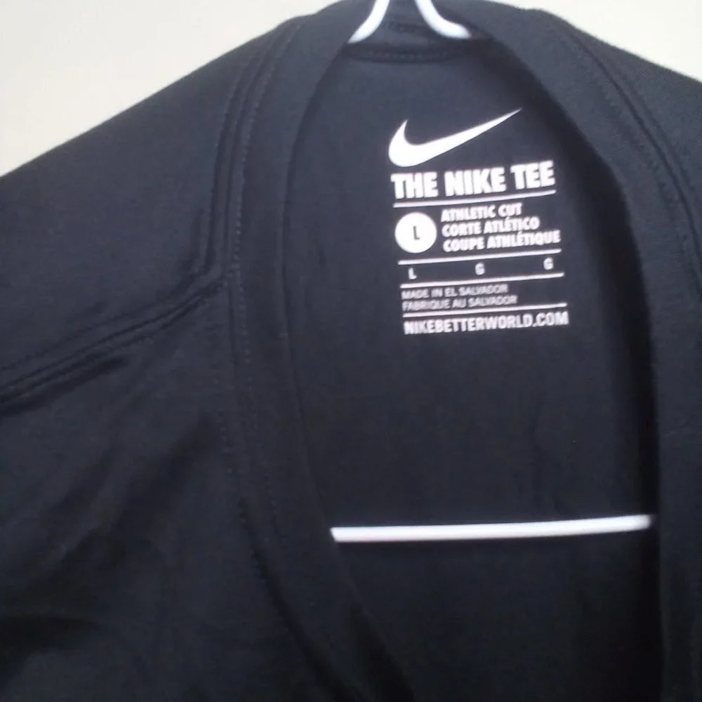 Nike Carolina Panthers Shirt L Boys Dri-Fit Short Sleeve Black Blue